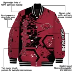 personalized-arkansas-razorbacks-hexagon-cluster-red-black-varsity-jacket-best-selling.webp