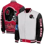 personalized-arkansas-state-red-wolves-speckled-arms-scarlet-gray-varsity-jacket-best-selling.webp