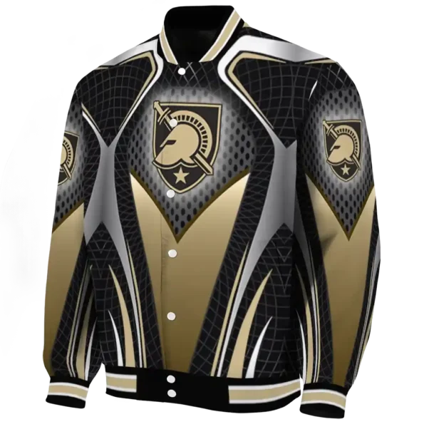 personalized army black knights mesh chest black varsity jacket best selling