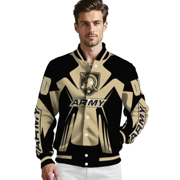 personalized army black knights spider mark gold black varsity jacket high quality.webp