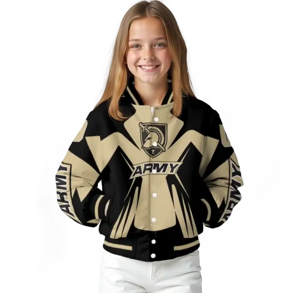 personalized army black knights spider mark gold black varsity jacket top rated.webp