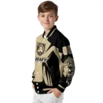 personalized army black knights spider mark gold black varsity jacket best selling.webp