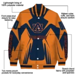 personalized auburn tigers spider mark navy blue orange varsity jacket best selling.webp