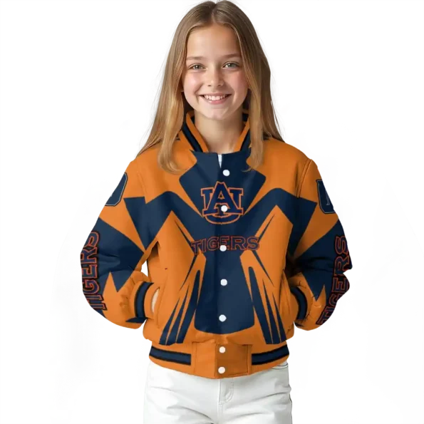 personalized auburn tigers spider mark navy blue orange varsity jacket top rated.webp