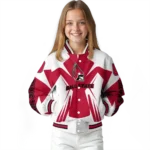 personalized ball state cardinals spider mark red white varsity jacket best selling.webp