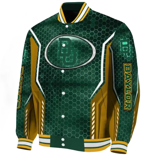 personalized baylor bears power plate green varsity jacket best selling