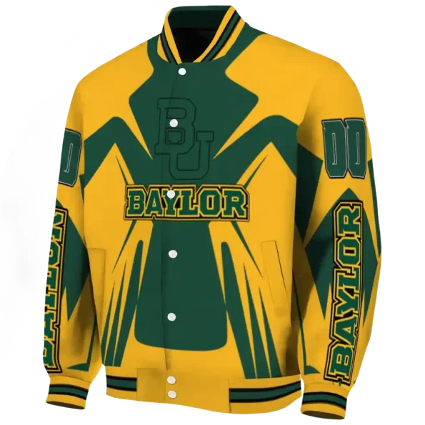 personalized baylor bears spider mark green gold varsity jacket best selling.webp