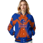 personalized boise state broncos spider mark orange blue varsity jacket best selling.webp