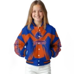 personalized boise state broncos spider mark orange blue varsity jacket best selling.webp