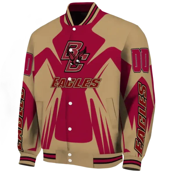 personalized boston college eagles spider mark maroon gold varsity jacket best selling.webp
