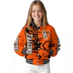 personalized-bowling-green-falcons-hexagon-cluster-orange-black-varsity-jacket-best-selling.webp