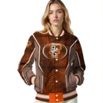 personalized-bowling-green-falcons-power-plate-orange-varsity-jacket-best-selling.webp
