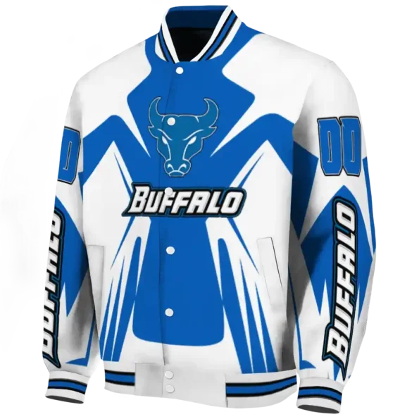 personalized buffalo bulls spider mark royal blue white varsity jacket best selling.webp