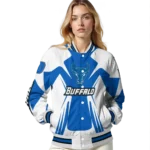 personalized buffalo bulls spider mark royal blue white varsity jacket best selling.webp