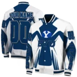 personalized byu cougars spider mark blue white varsity jacket best selling.webp