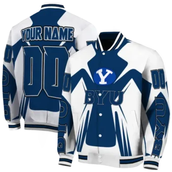 personalized byu cougars spider mark blue white varsity jacket fashion forward.webp
