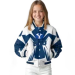 personalized byu cougars spider mark blue white varsity jacket best selling.webp