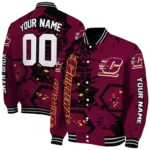 personalized-central-michigan-chippewas-hexagon-cluster-maroon-black-varsity-jacket-best-selling.webp