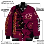personalized-central-michigan-chippewas-hexagon-cluster-maroon-black-varsity-jacket-best-selling.webp