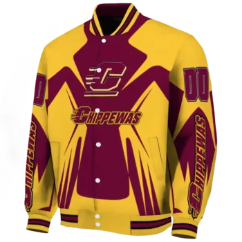 personalized central michigan chippewas spider mark maroon gold varsity jacket best selling.webp