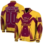personalized central michigan chippewas spider mark maroon gold varsity jacket best selling.webp