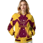personalized central michigan chippewas spider mark maroon gold varsity jacket best selling.webp