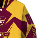 personalized central michigan chippewas spider mark maroon gold varsity jacket best selling.webp