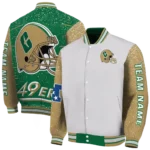 personalized-charlotte-49ers-speckled-arms-green-gray-varsity-jacket-best-selling.webp