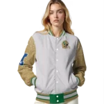 personalized-charlotte-49ers-speckled-arms-green-gray-varsity-jacket-best-selling.webp