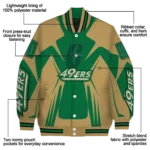 personalized charlotte 49ers spider mark green gold varsity jacket best selling.webp