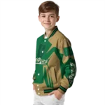 personalized charlotte 49ers spider mark green gold varsity jacket best selling.webp