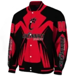 personalized cincinnati bearcats spider mark red black varsity jacket best selling.webp