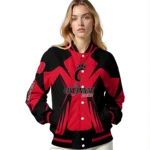 personalized cincinnati bearcats spider mark red black varsity jacket best selling.webp