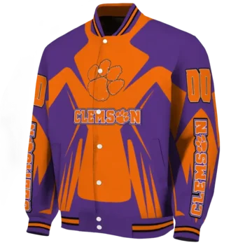 personalized clemson tigers spider mark orange purple varsity jacket best selling.webp