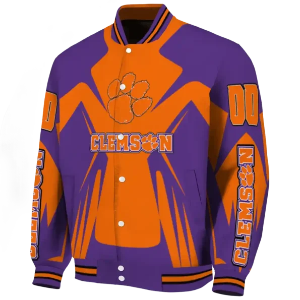 personalized clemson tigers spider mark orange purple varsity jacket best selling.webp