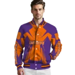 personalized clemson tigers spider mark orange purple varsity jacket best selling.webp