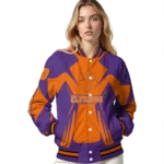 personalized clemson tigers spider mark orange purple varsity jacket best selling.webp