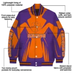 personalized clemson tigers spider mark orange purple varsity jacket best selling.webp