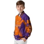 personalized clemson tigers spider mark orange purple varsity jacket best selling.webp