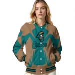 personalized coastal carolina chanticleers spider mark green gold varsity jacket best selling.webp
