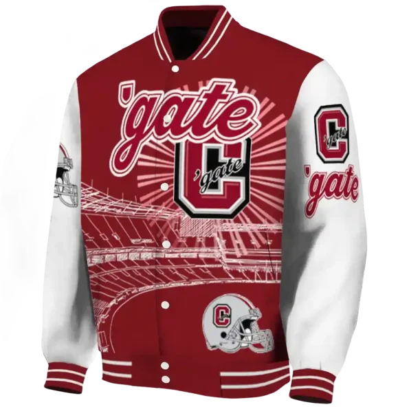personalized colgate raiders ferris arena maroon white varsity jacket best selling