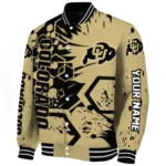 personalized-colorado-buffaloes-hexagon-cluster-gold-black-varsity-jacket-best-selling.webp
