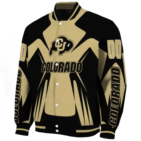 personalized colorado buffaloes spider mark gold black varsity jacket best selling.webp