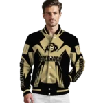 personalized colorado buffaloes spider mark gold black varsity jacket best selling.webp