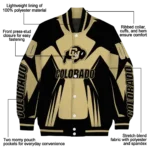 personalized colorado buffaloes spider mark gold black varsity jacket best selling.webp