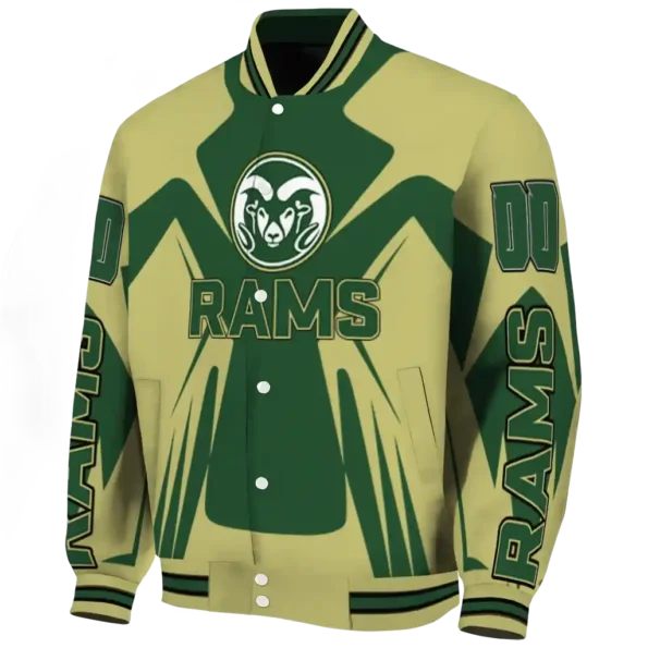 personalized colorado state rams spider mark green gold varsity jacket best selling.webp