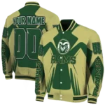 personalized colorado state rams spider mark green gold varsity jacket best selling.webp