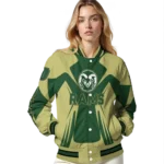 personalized colorado state rams spider mark green gold varsity jacket best selling.webp