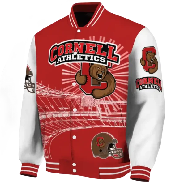 personalized cornell big red ferris arena red white varsity jacket best selling