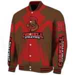 personalized cornell big red spider mark red brown varsity jacket best selling.webp
